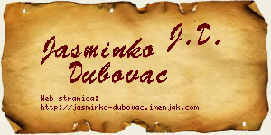 Jasminko Dubovac vizit kartica